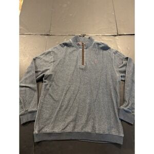 Bob Timberlake Quarter-Zip Pullover Sweater L Blue